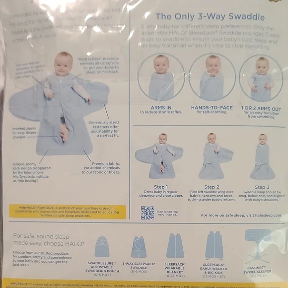 HALO SleepSack Swaddle - Blue - Picture 2 of 3